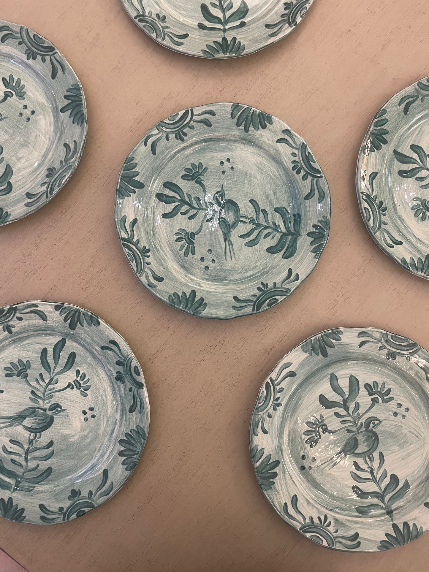 Green birdie plates